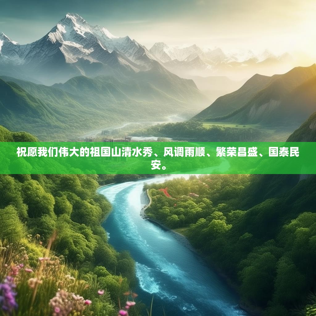 祝愿我們偉大的祖國(guó)山清水秀、風(fēng)調(diào)雨順、繁榮昌盛、國(guó)泰民安。