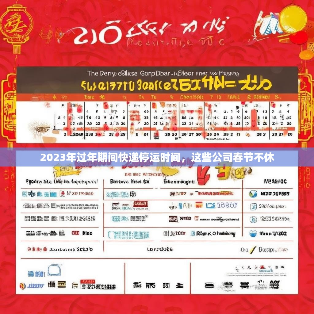 2023年過年期間快遞停運(yùn)時間，這些公司春節(jié)不休