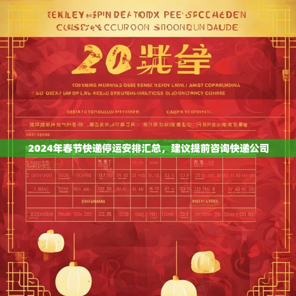 2024年春節(jié)快遞停運安排匯總，建議提前咨詢快遞公司
