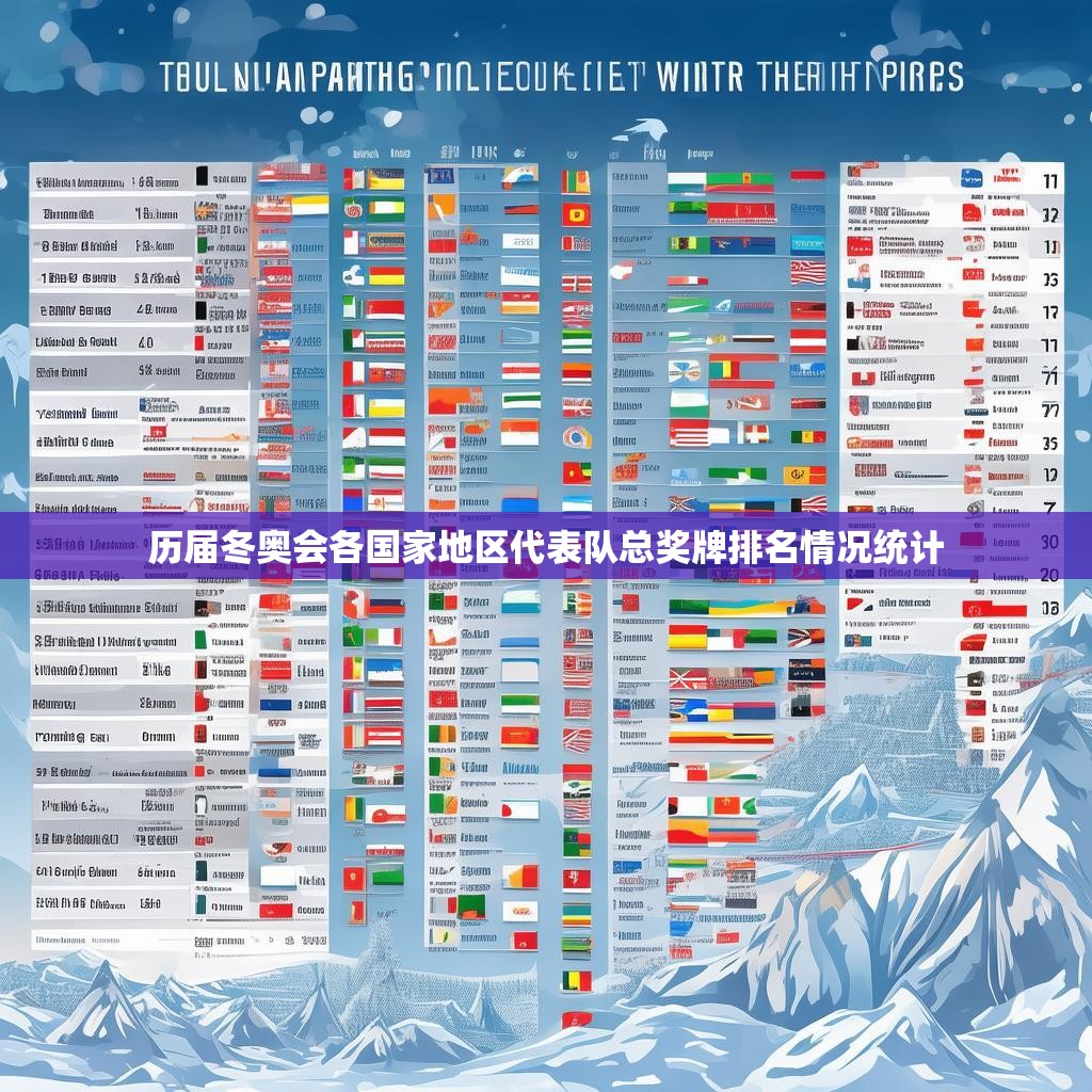 歷屆冬奧會各國家地區(qū)代表隊總獎牌排名情況統(tǒng)計