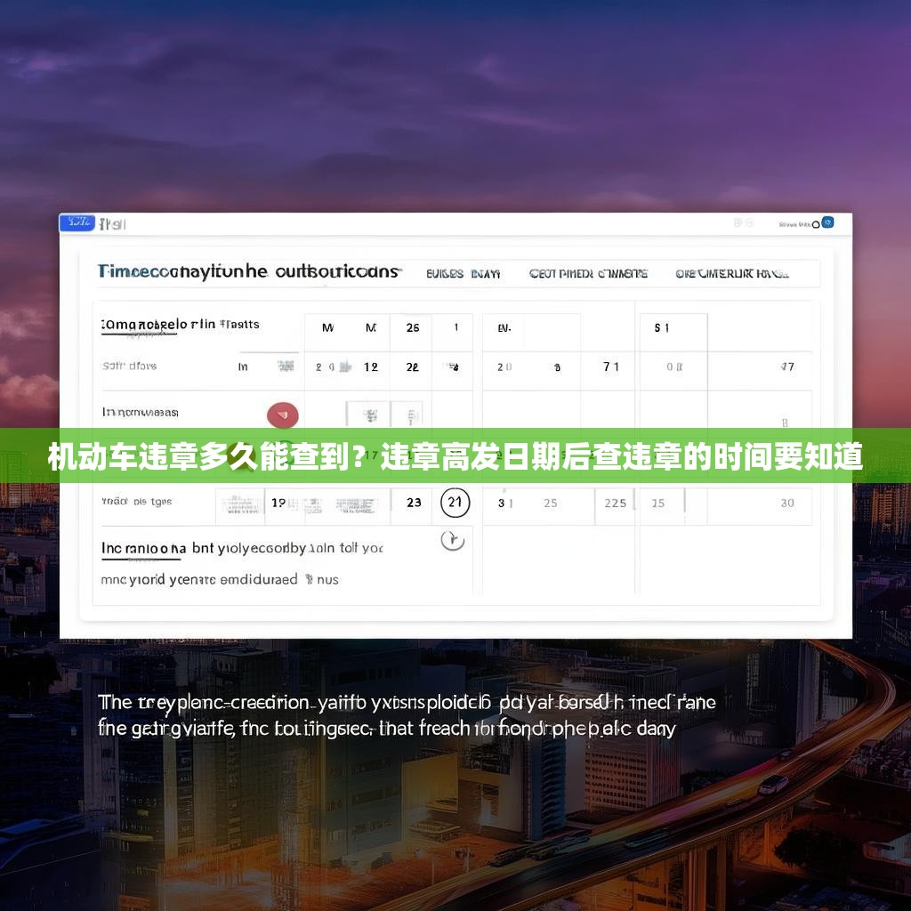 機(jī)動(dòng)車違章多久能查到？違章高發(fā)日期后查違章的時(shí)間要知道