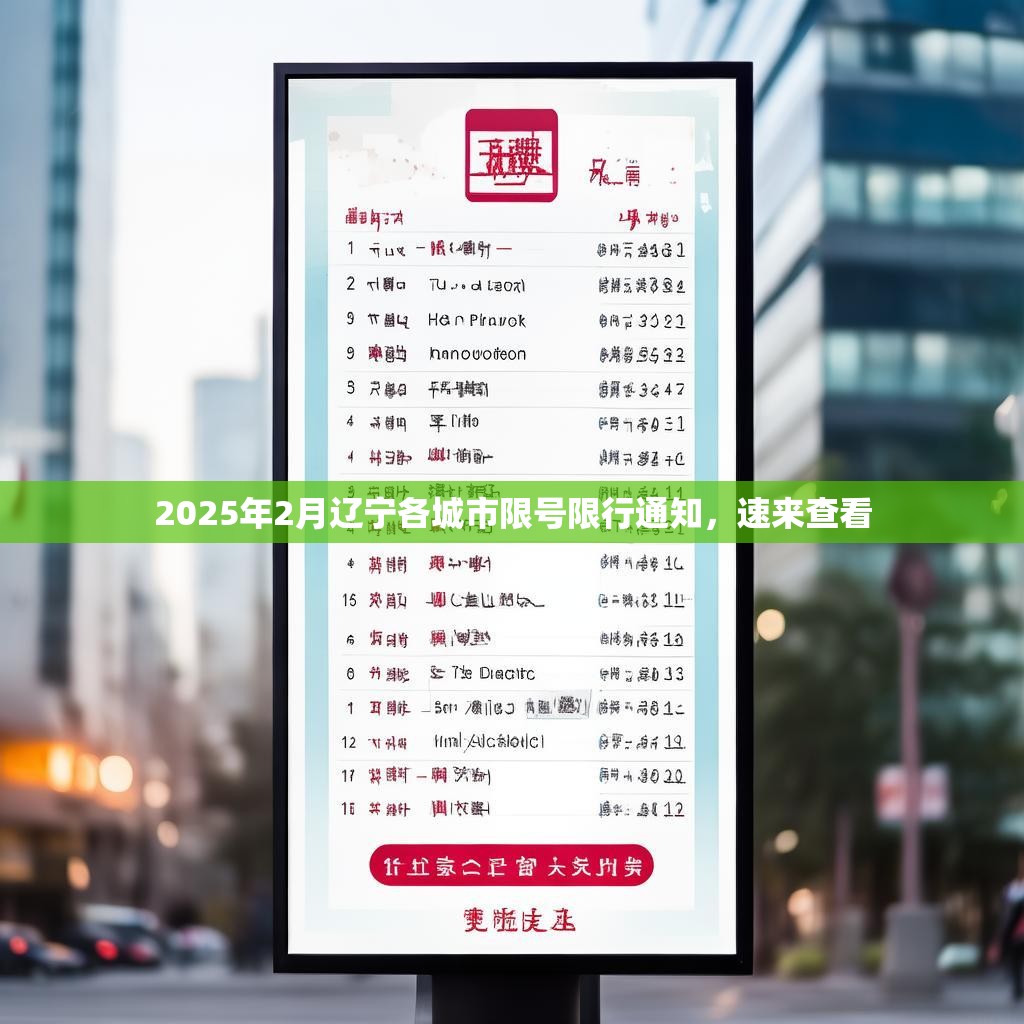 2025年2月遼寧各城市限號(hào)限行通知，速來(lái)查看