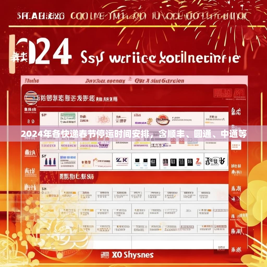 2024年各快遞春節(jié)停運(yùn)時(shí)間安排，含順豐、圓通、中通等