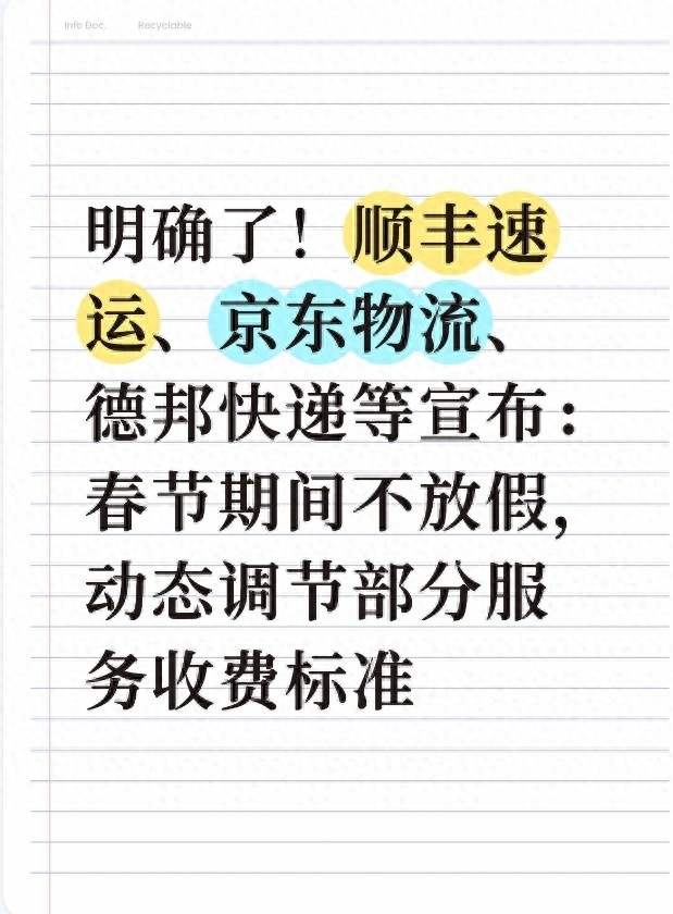 2026 春節(jié)寄快遞攻略：順豐京東等不放假，調(diào)節(jié)費(fèi)咋收？
